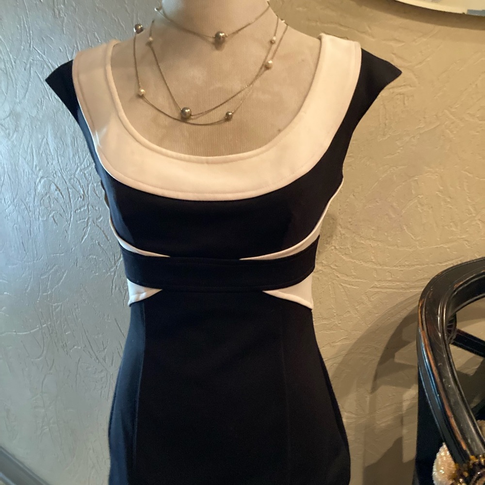 Maggie of London black and cream dress